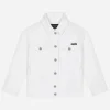 White stretch denim jacket