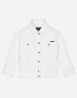White stretch denim jacket