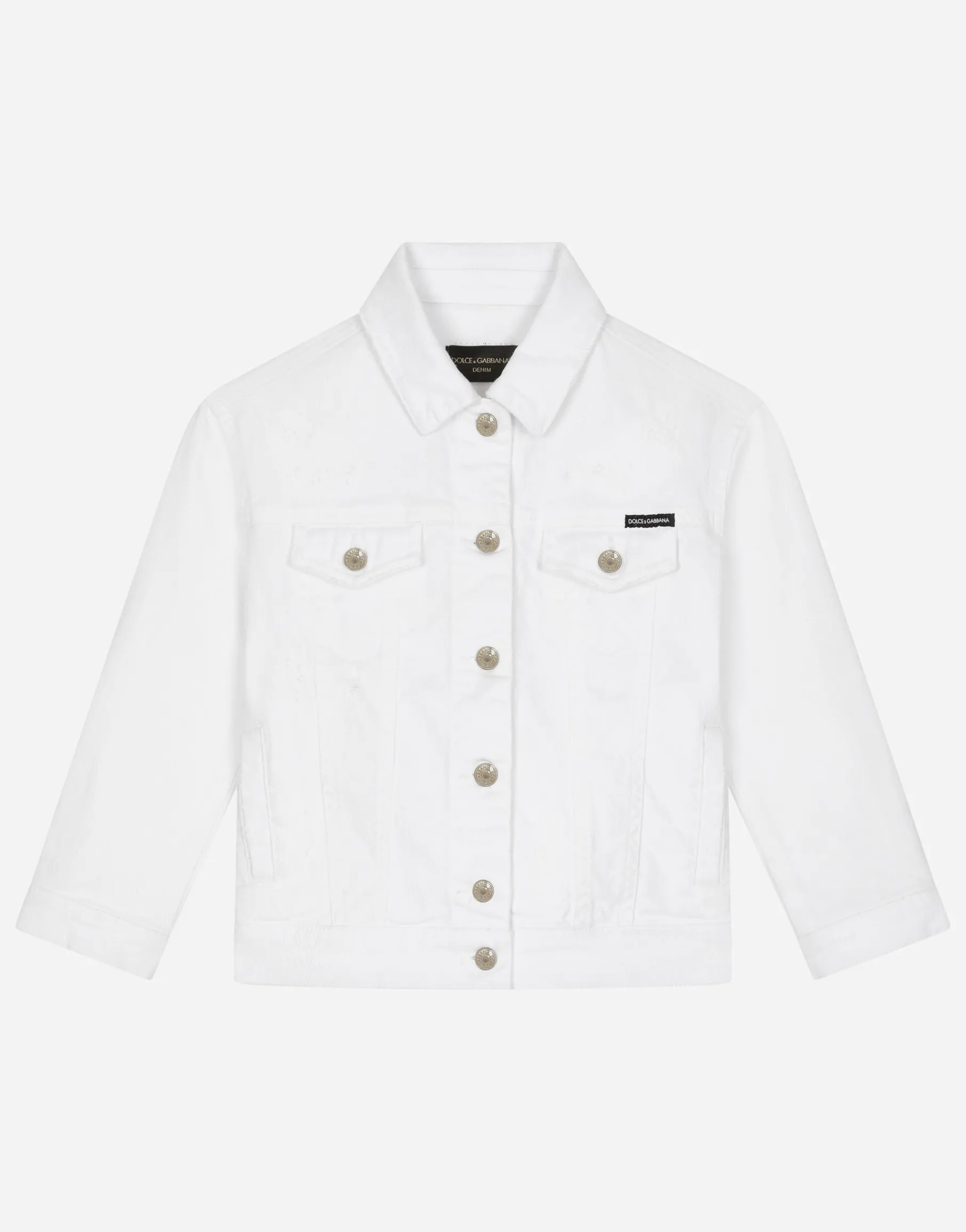 White stretch denim jacket