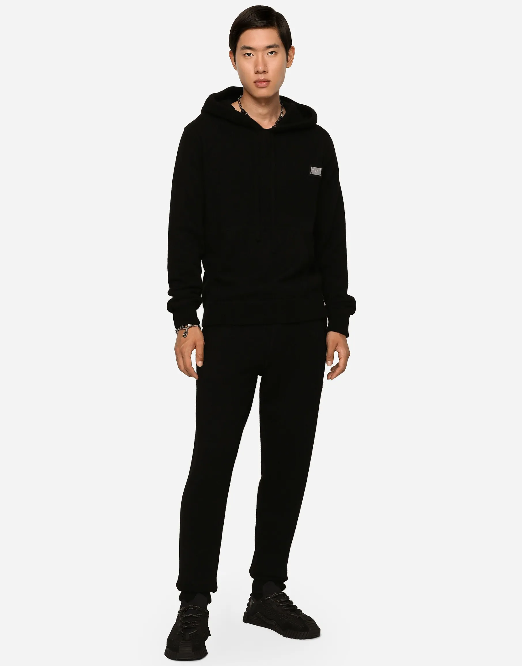Wool and cashmere hooded sweater