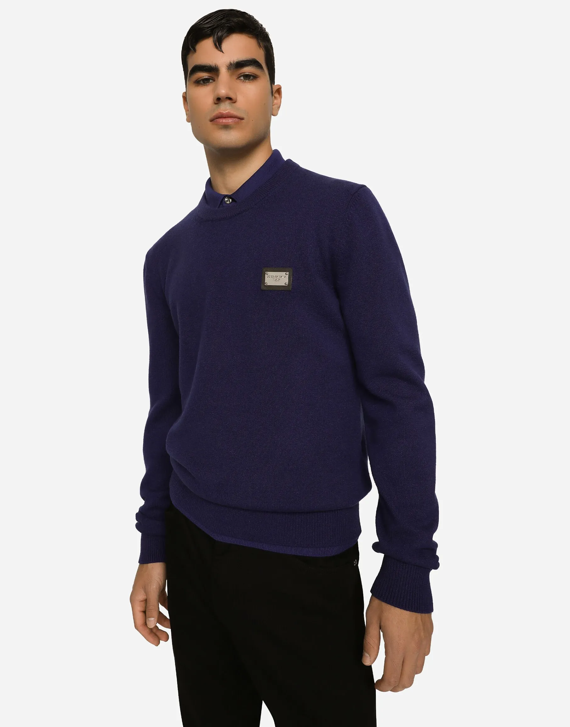 Wool and cashmere round-neck sweater