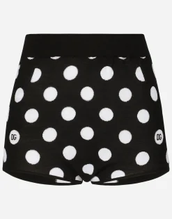 Wool and silk high-waisted panties with polka-dot inlay