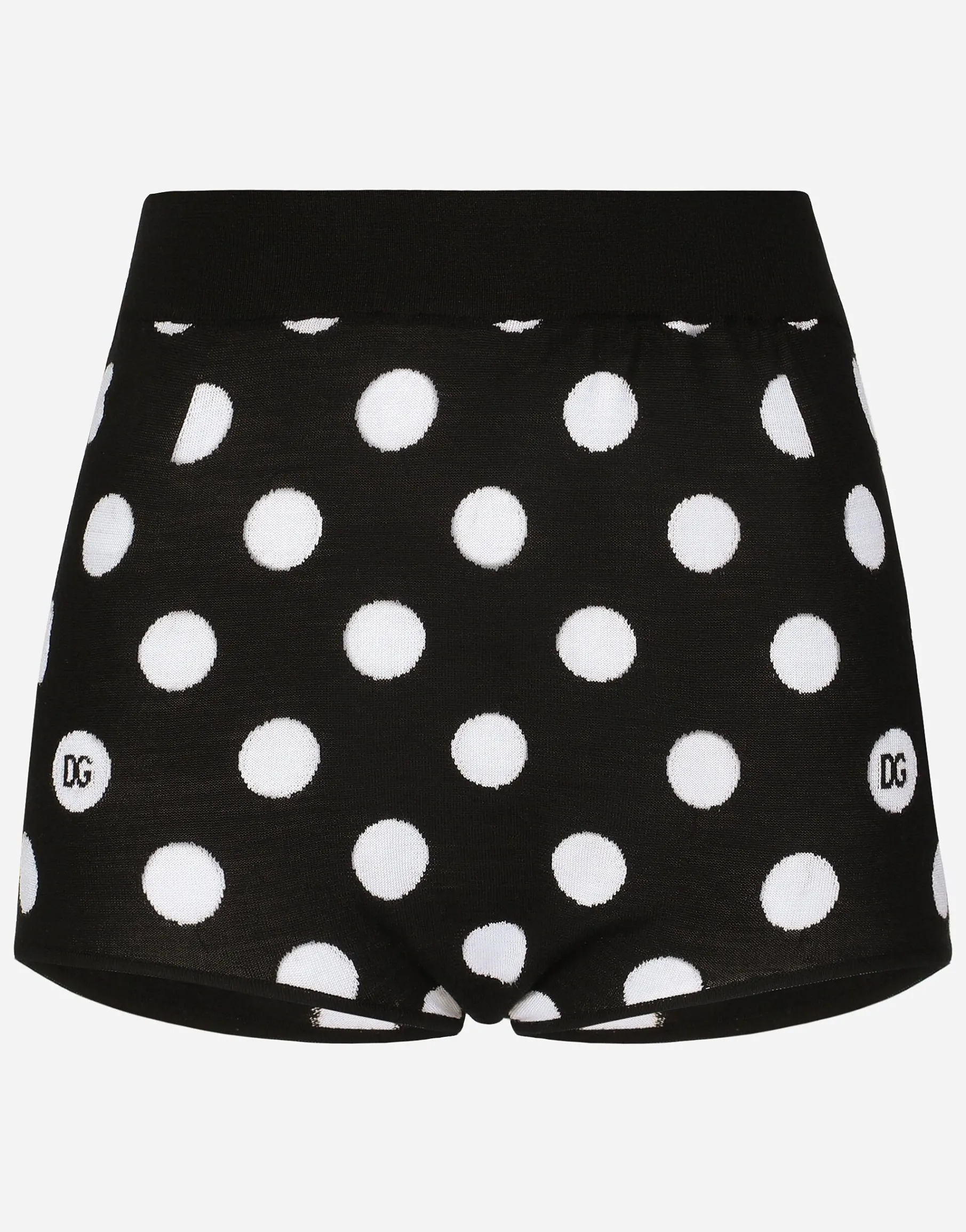 Wool and silk high-waisted panties with polka-dot inlay