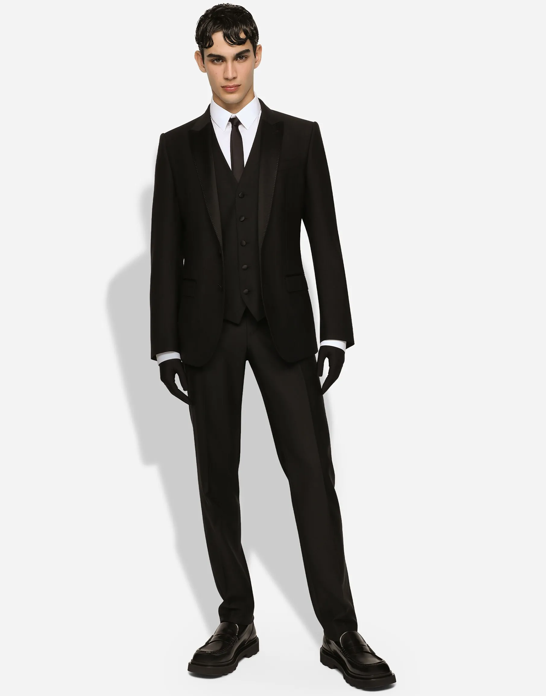 Wool and silk Martini-fit tuxedo suit