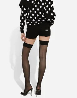 Wool and silk sweater with polka-dot inlay