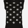 Wool and silk vest with all-over DG logo
