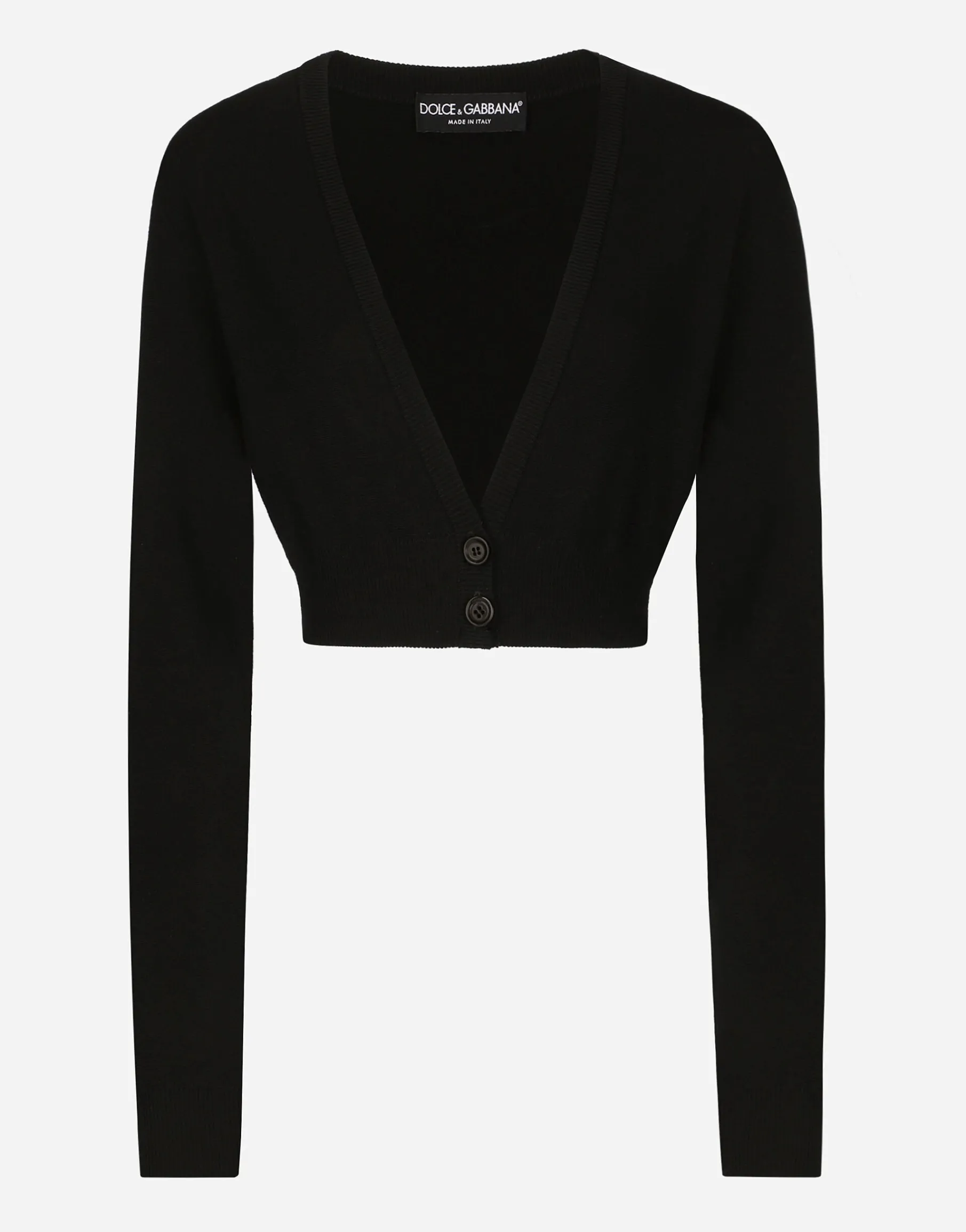 Wool cardigan with plunging necklace
