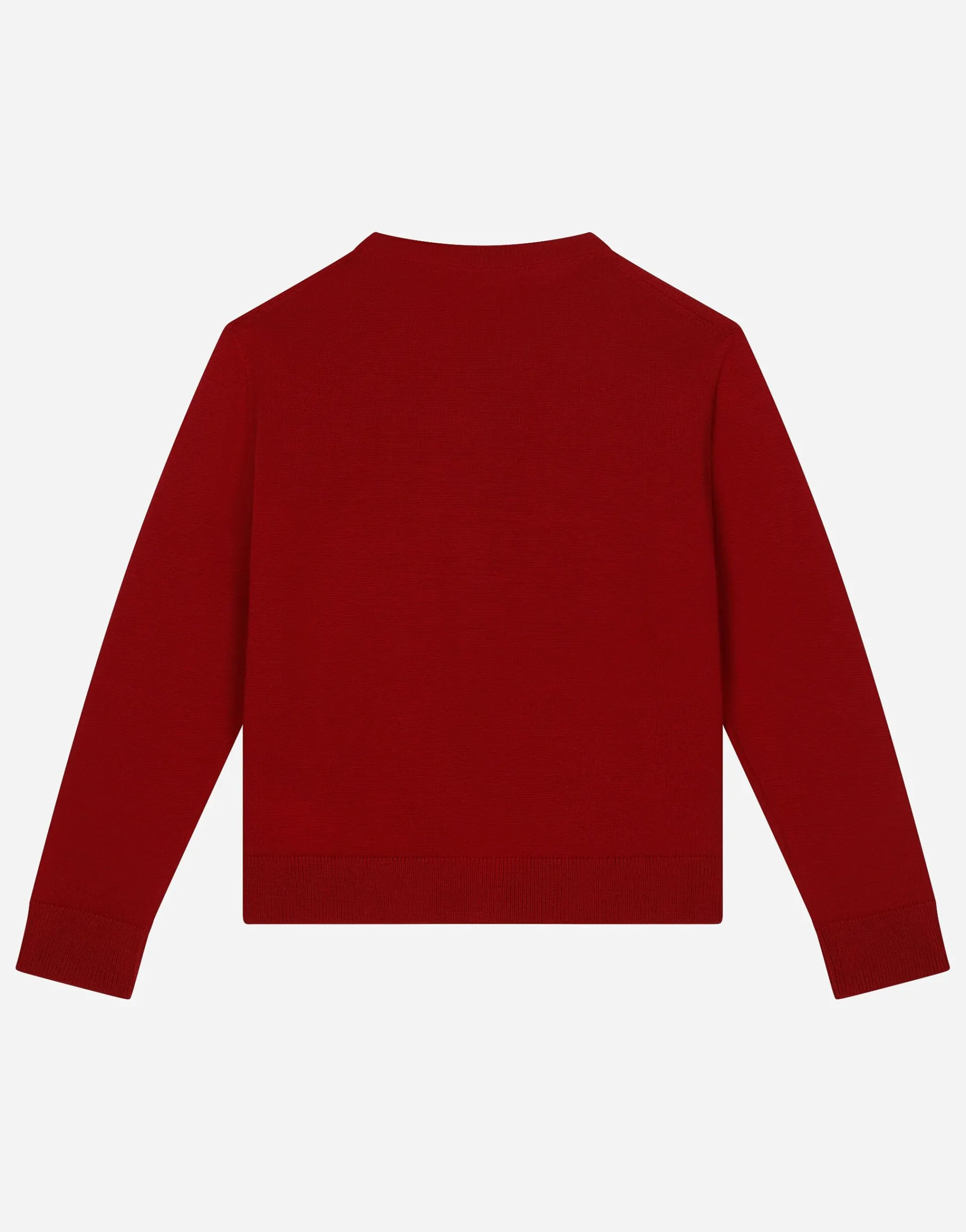 Wool cardigan with rose patch