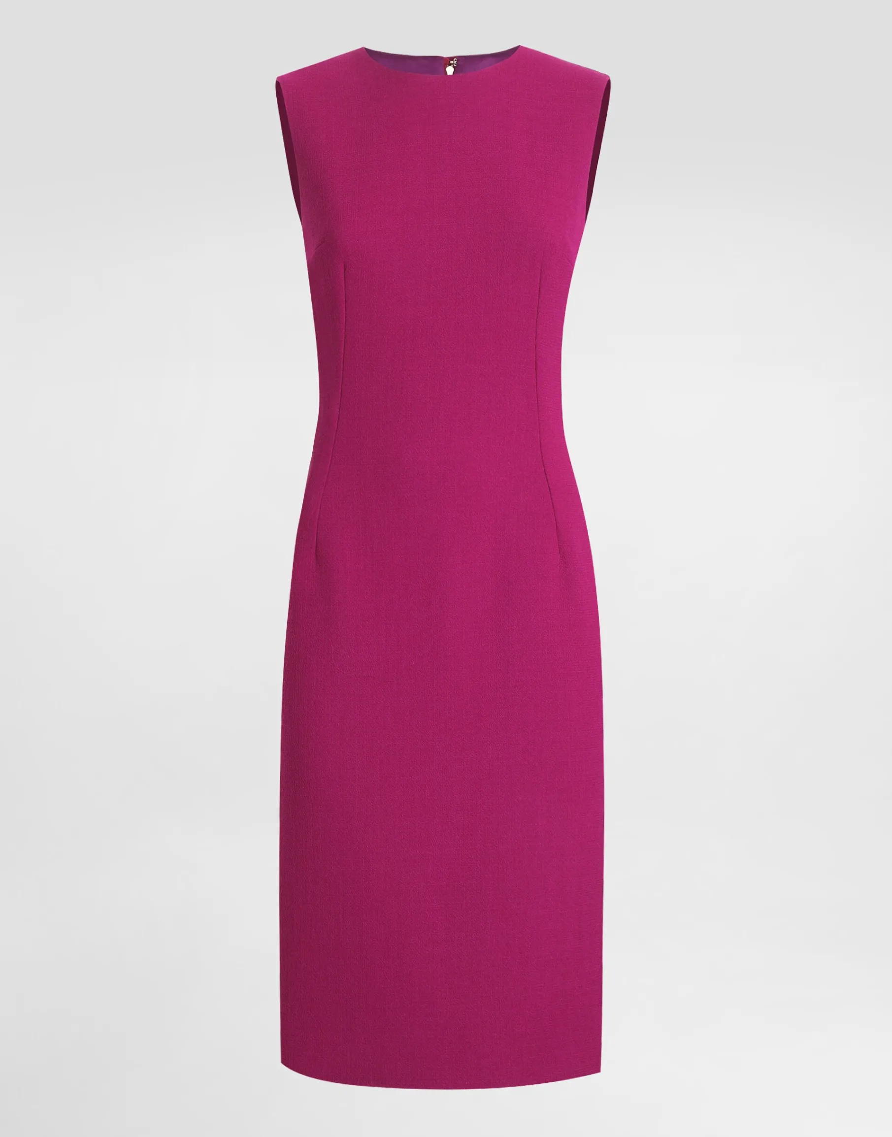 Wool crepe calf-length sheath dress