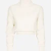 Wool fisherman’s rib turtle-neck sweater with DG logo