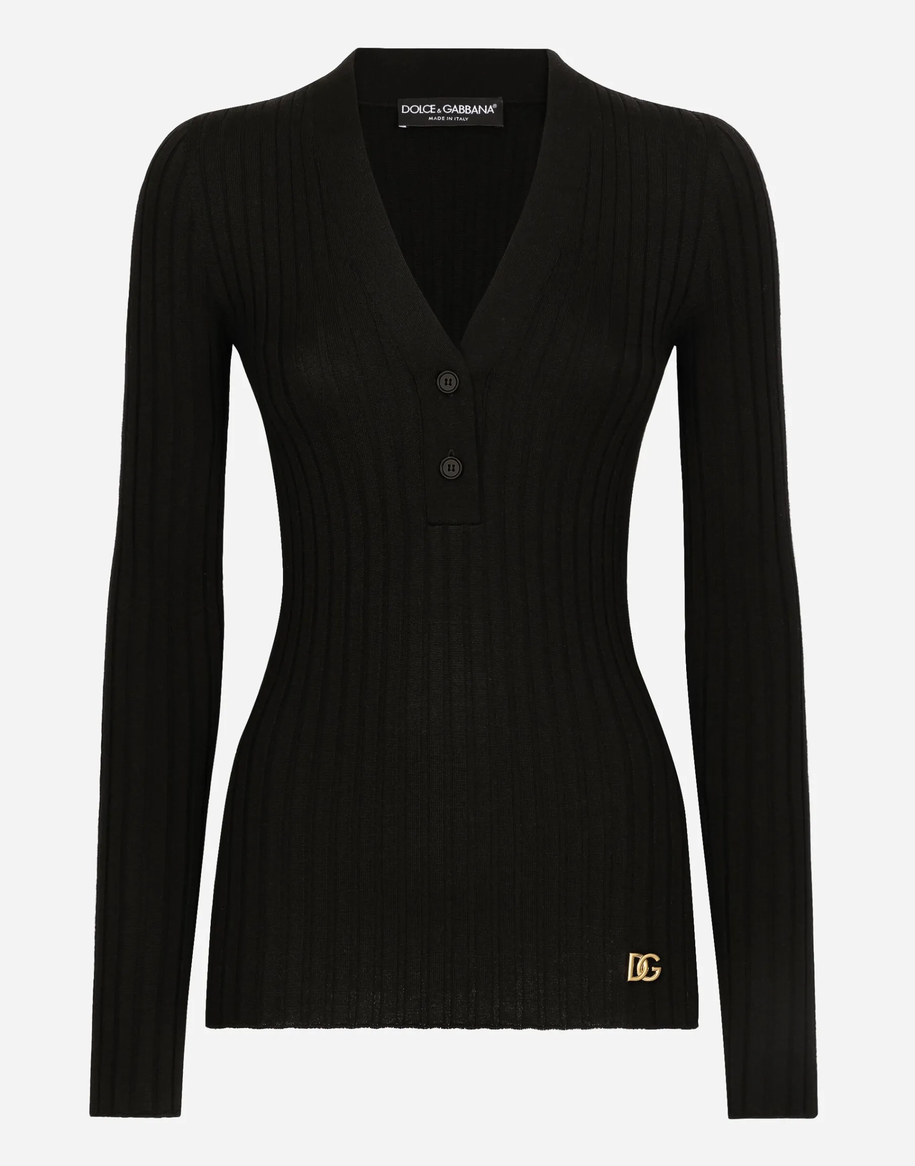 Wool flat-rib sweater