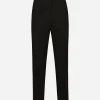 Wool gabardine cigarette pants