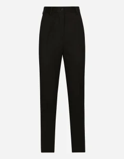 Wool gabardine cigarette pants
