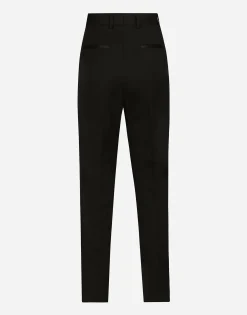 Wool gabardine cigarette pants