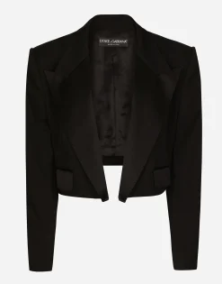 Wool gabardine Spencer tuxedo jacket