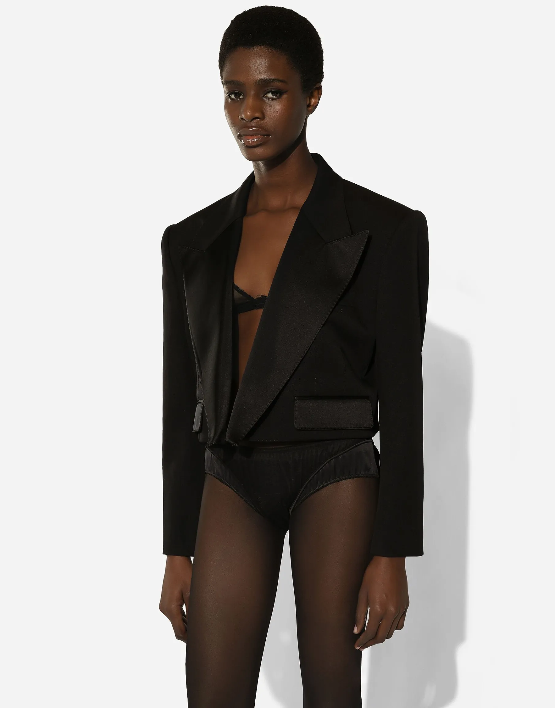 Wool gabardine Spencer tuxedo jacket