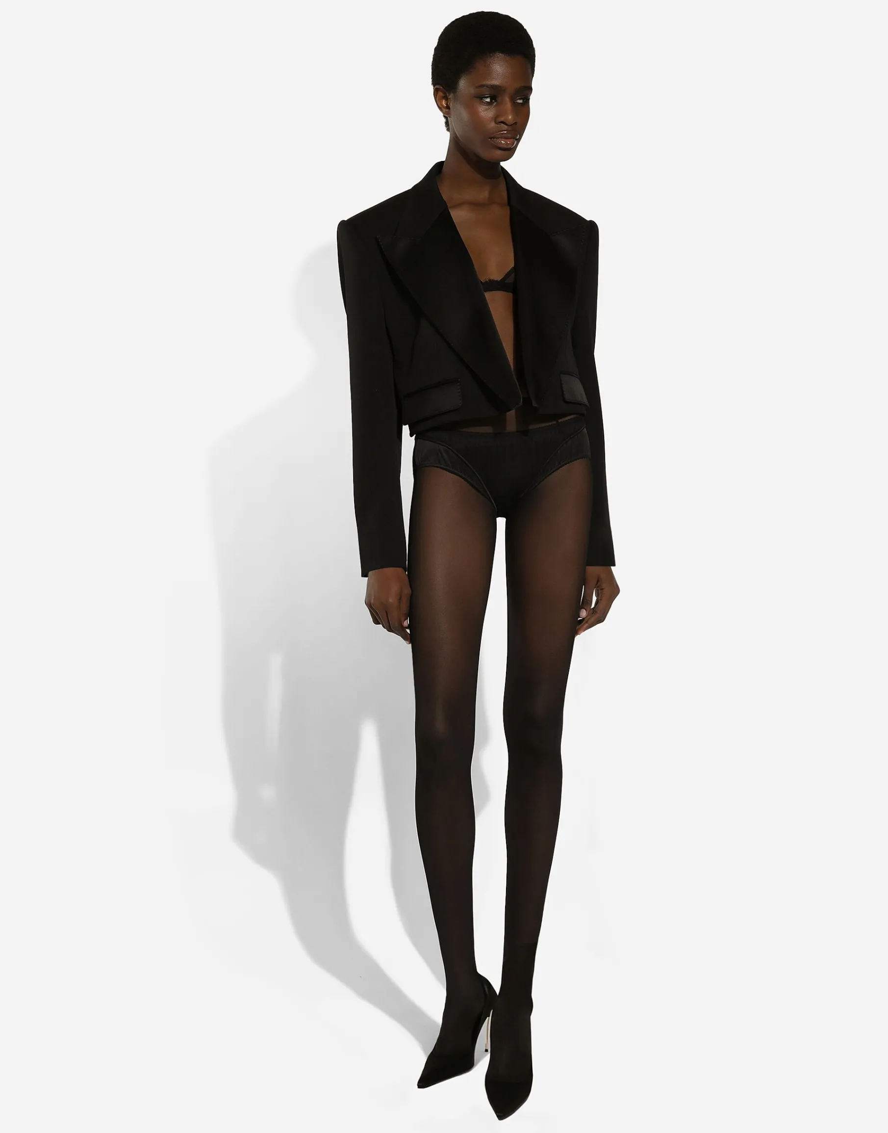 Wool gabardine Spencer tuxedo jacket
