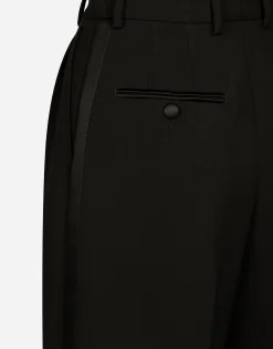 Wool gabardine tuxedo Bermuda shorts