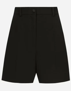 Wool gabardine tuxedo shorts