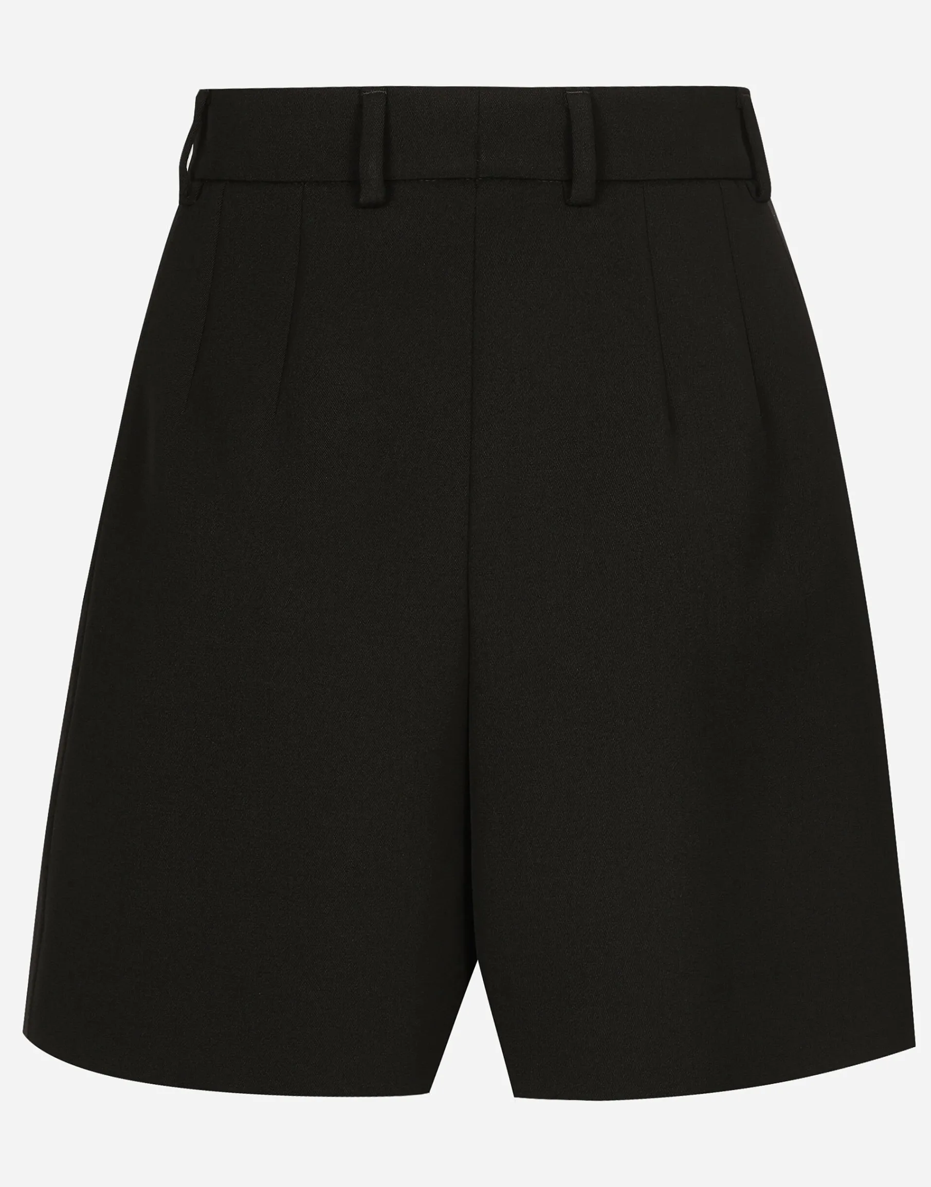 Wool gabardine tuxedo shorts