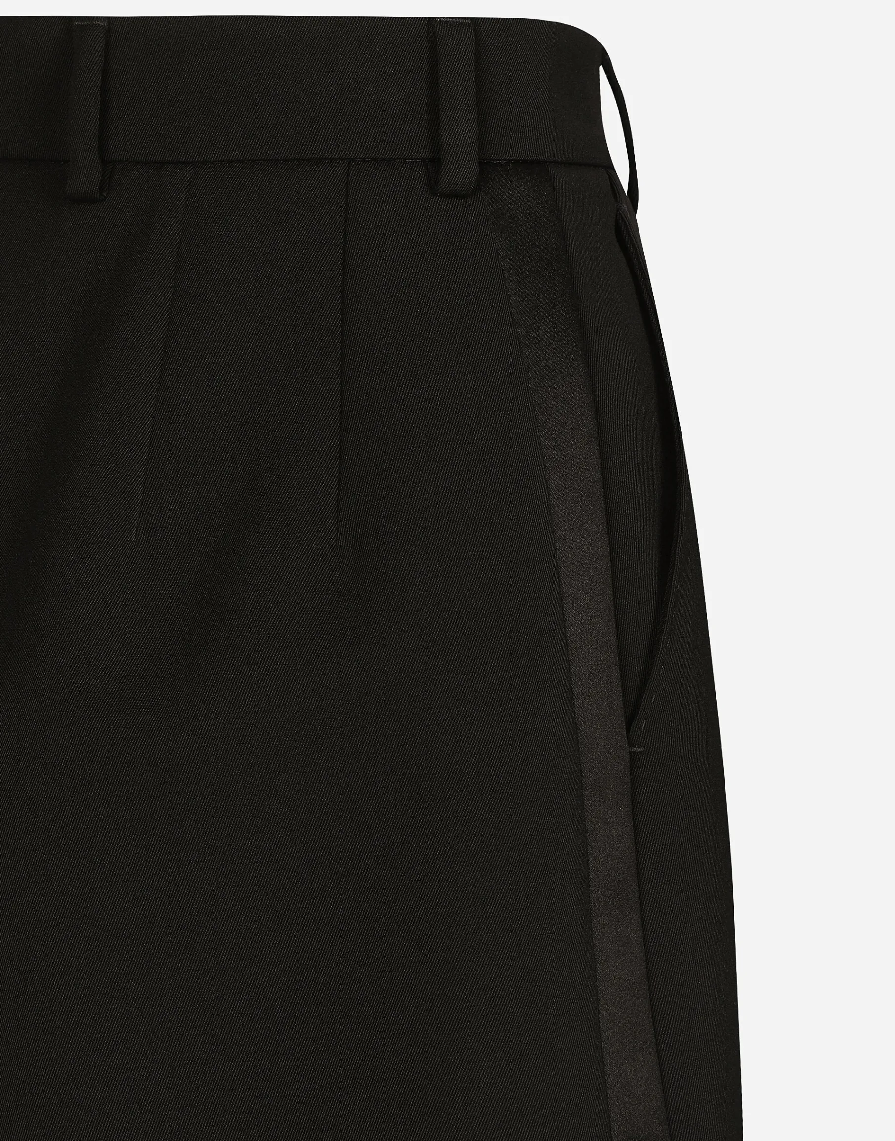Wool gabardine tuxedo shorts