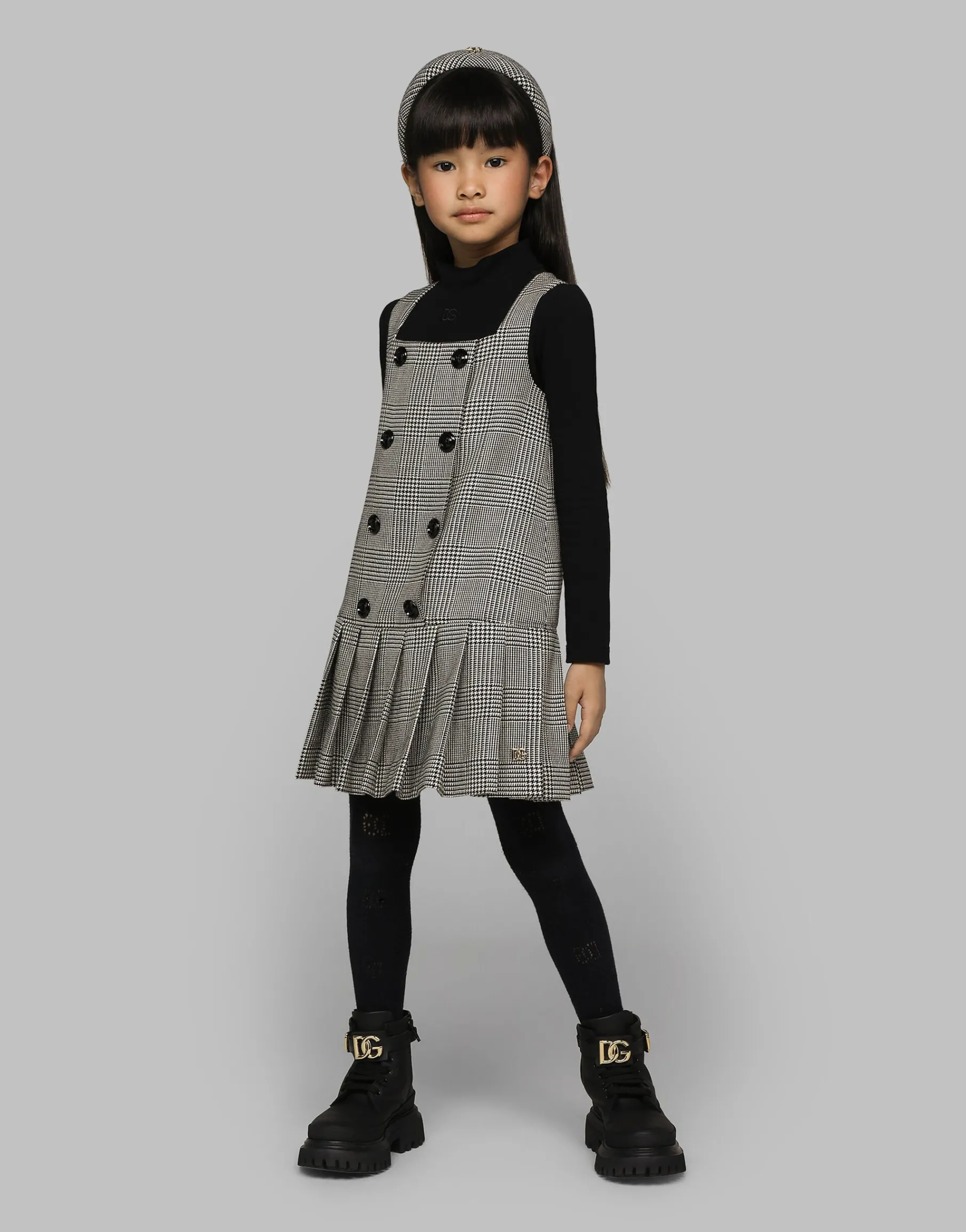 Wool glen plaid dress