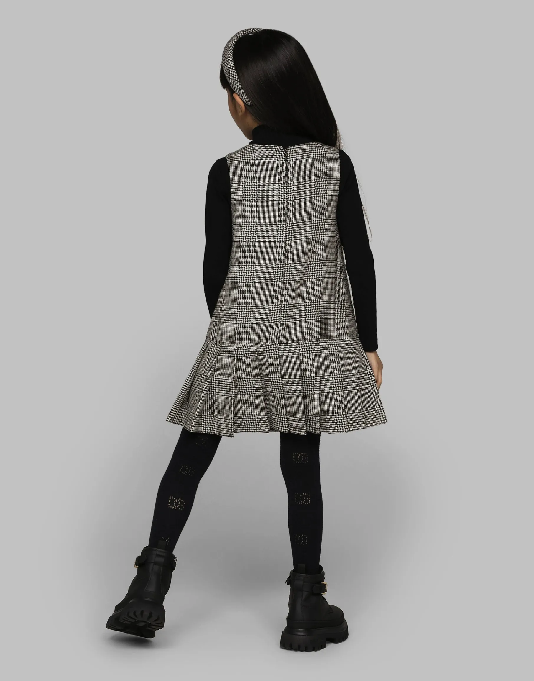 Wool glen plaid dress