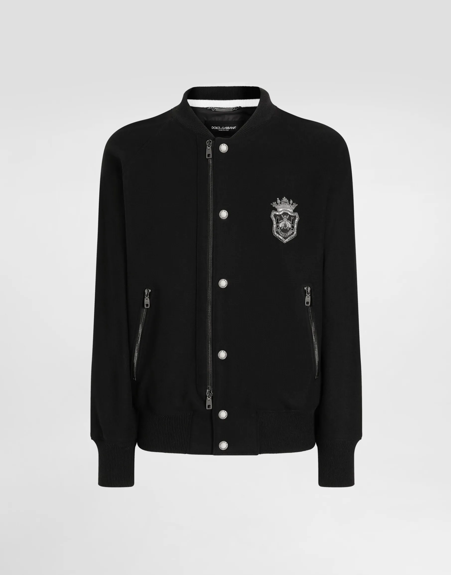 Wool jacket with patch