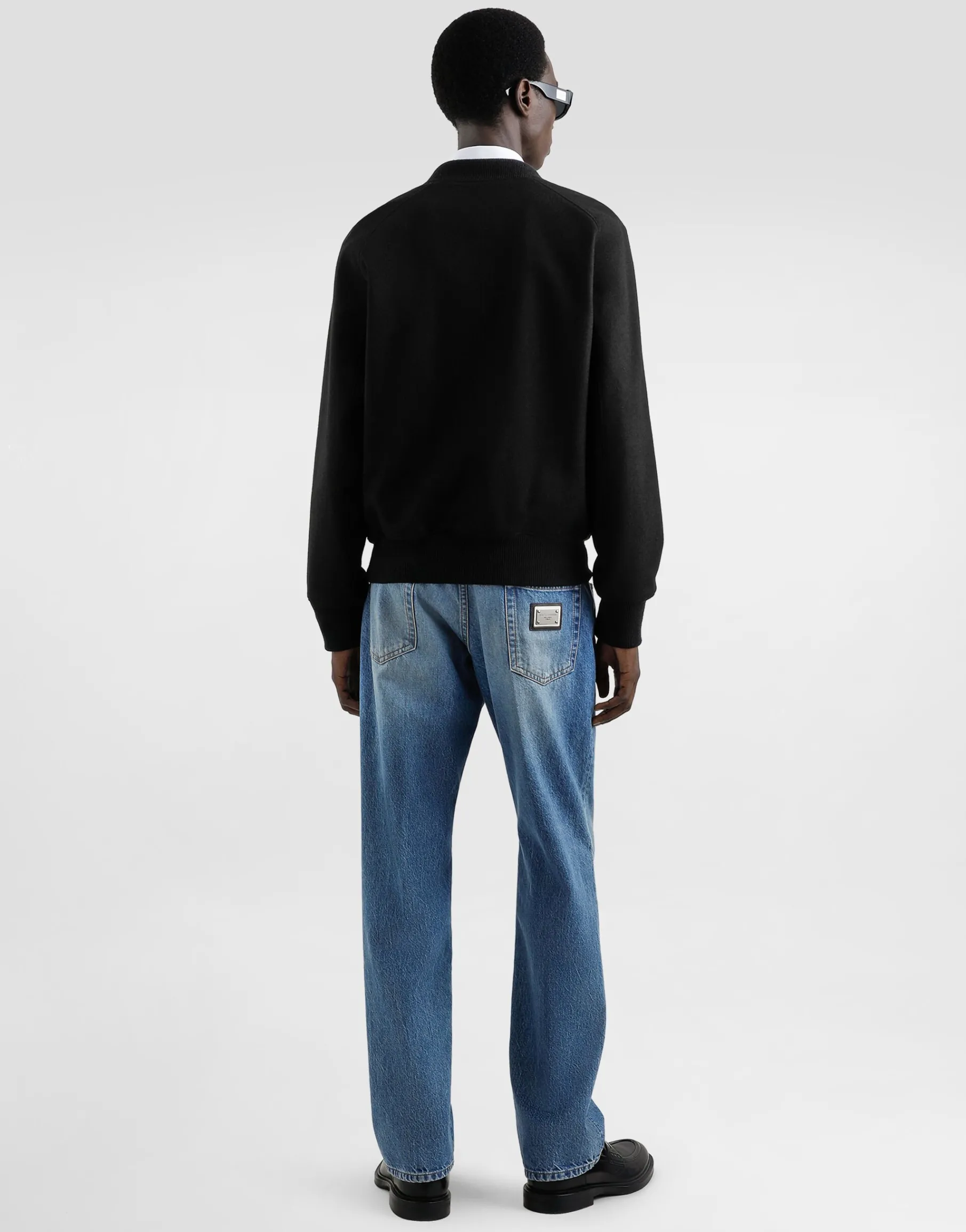 Wool jacket with patch