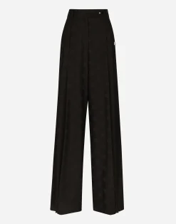 Wool jacquard pants with all-over DG logo