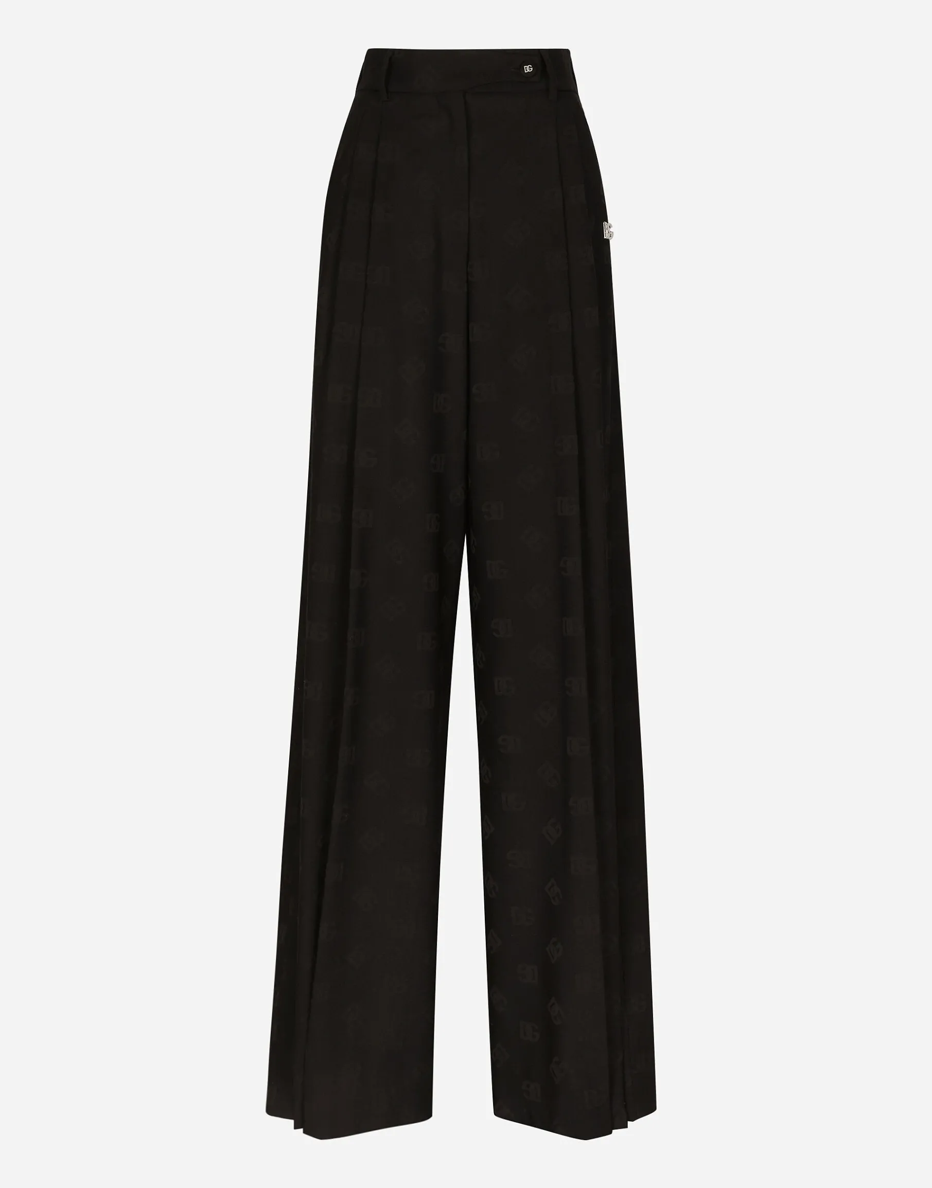 Wool jacquard pants with all-over DG logo