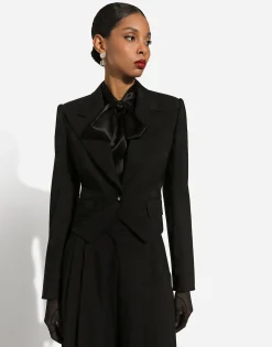 Wool jacquard Spencer jacket with DG logo