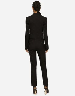 Wool jacquard Spencer jacket with all-over DG logo