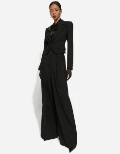 Wool jacquard Spencer jacket with DG logo