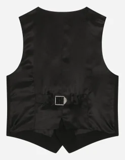 Wool jacquard vest with DG logo