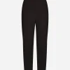 Wool pants with duchesse tuxedo band