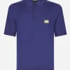 Wool polo-shirt with branded tag
