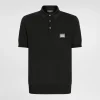 Wool polo-shirt with branded tag