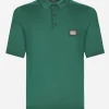 Wool polo-shirt with branded tag