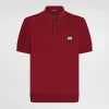 Wool polo-shirt with branded tag