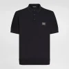 Wool polo-shirt with branded tag