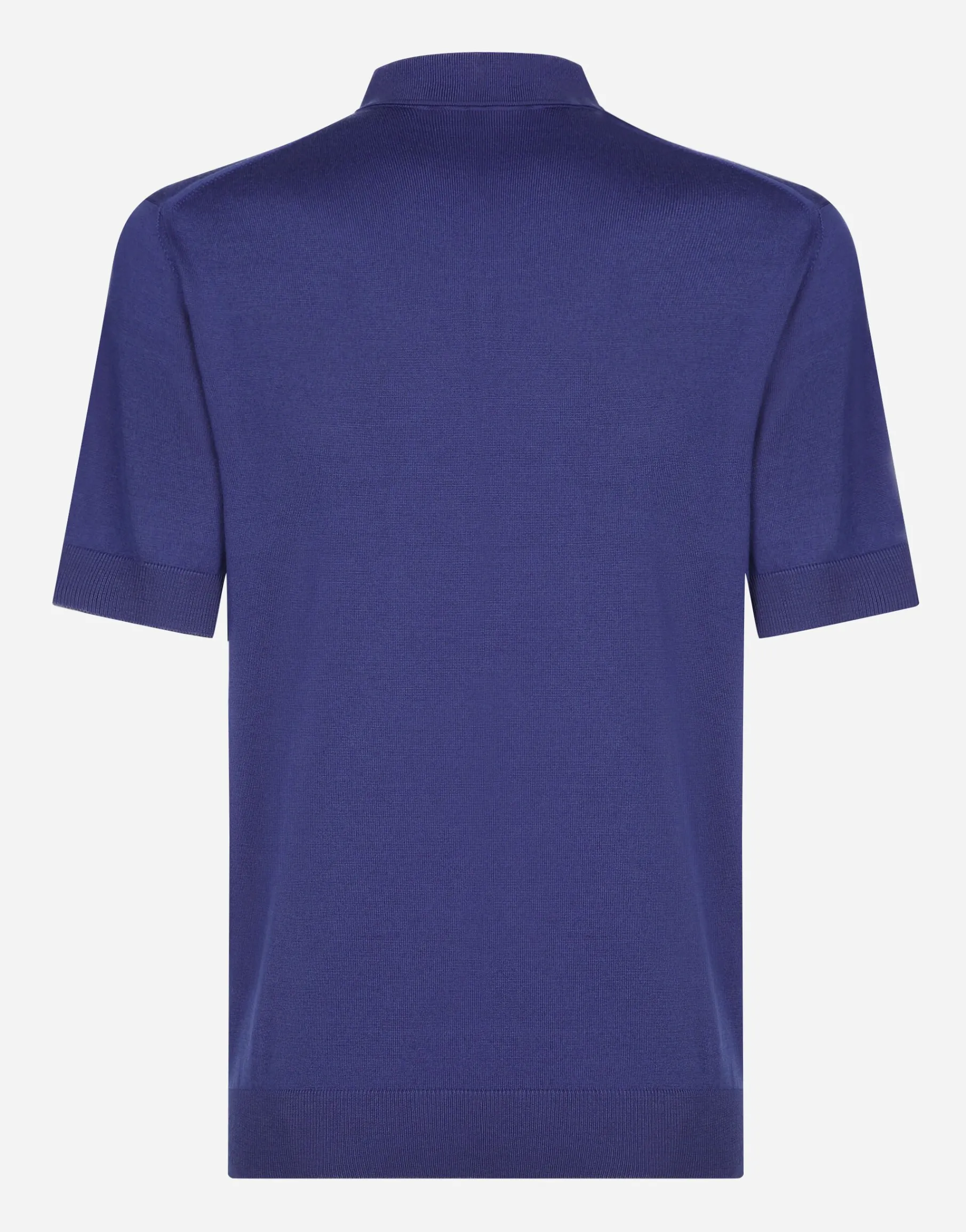 Wool polo-shirt with branded tag