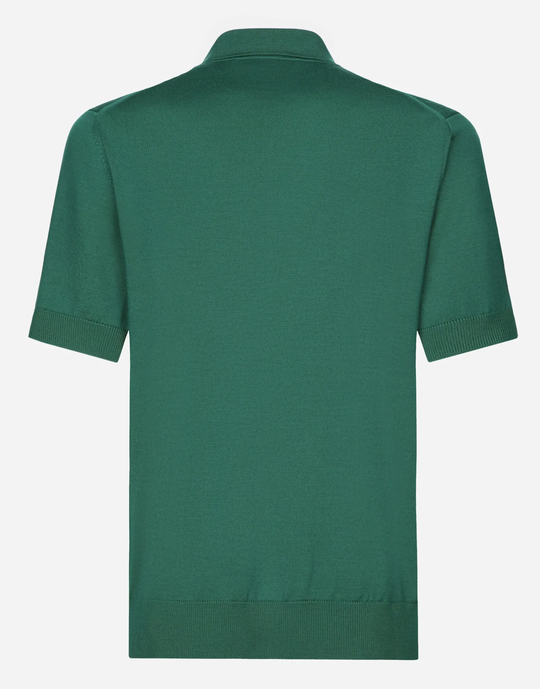 Wool polo-shirt with branded tag