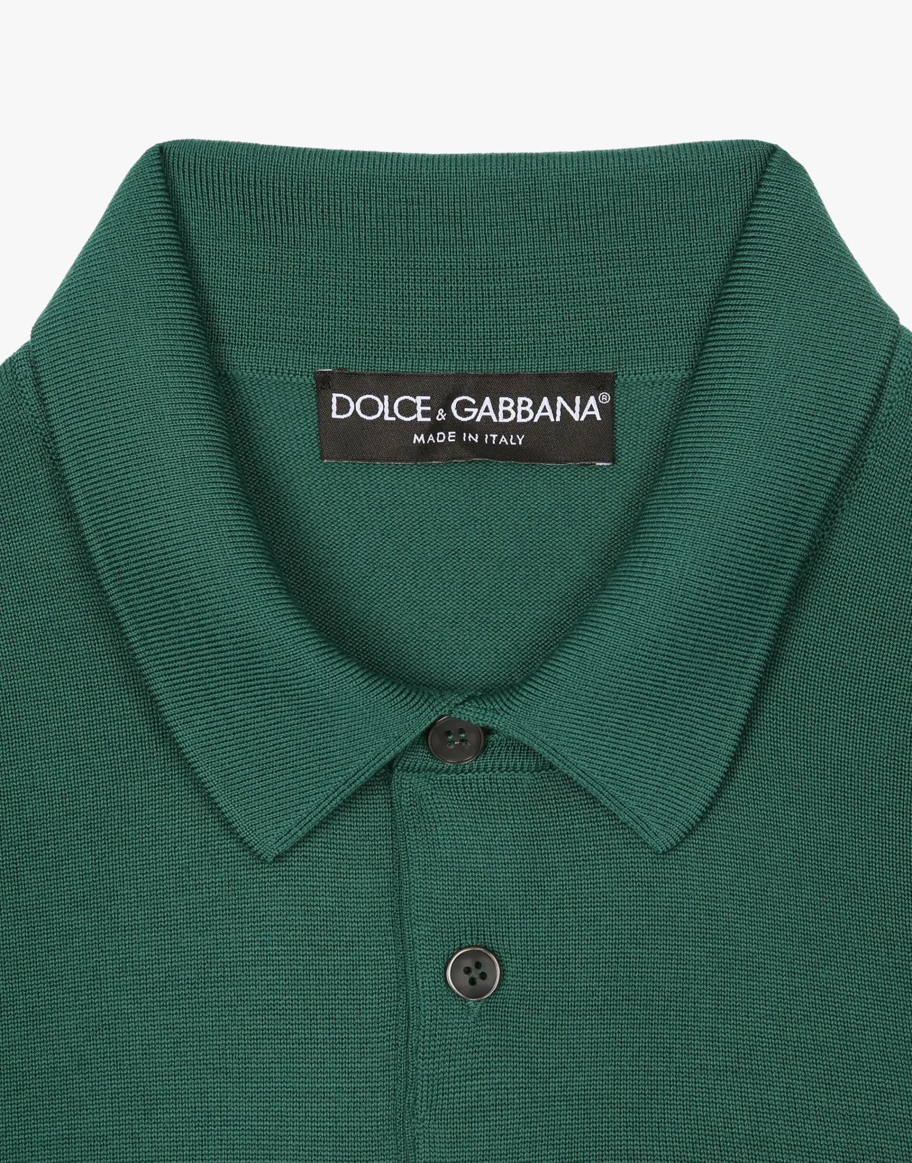 Wool polo-shirt with branded tag