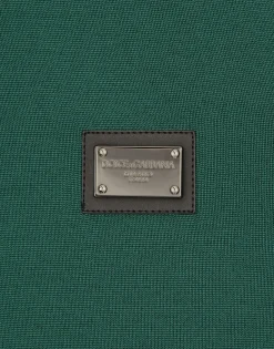 Wool polo-shirt with branded tag