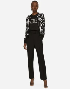 Wool poplin pants
