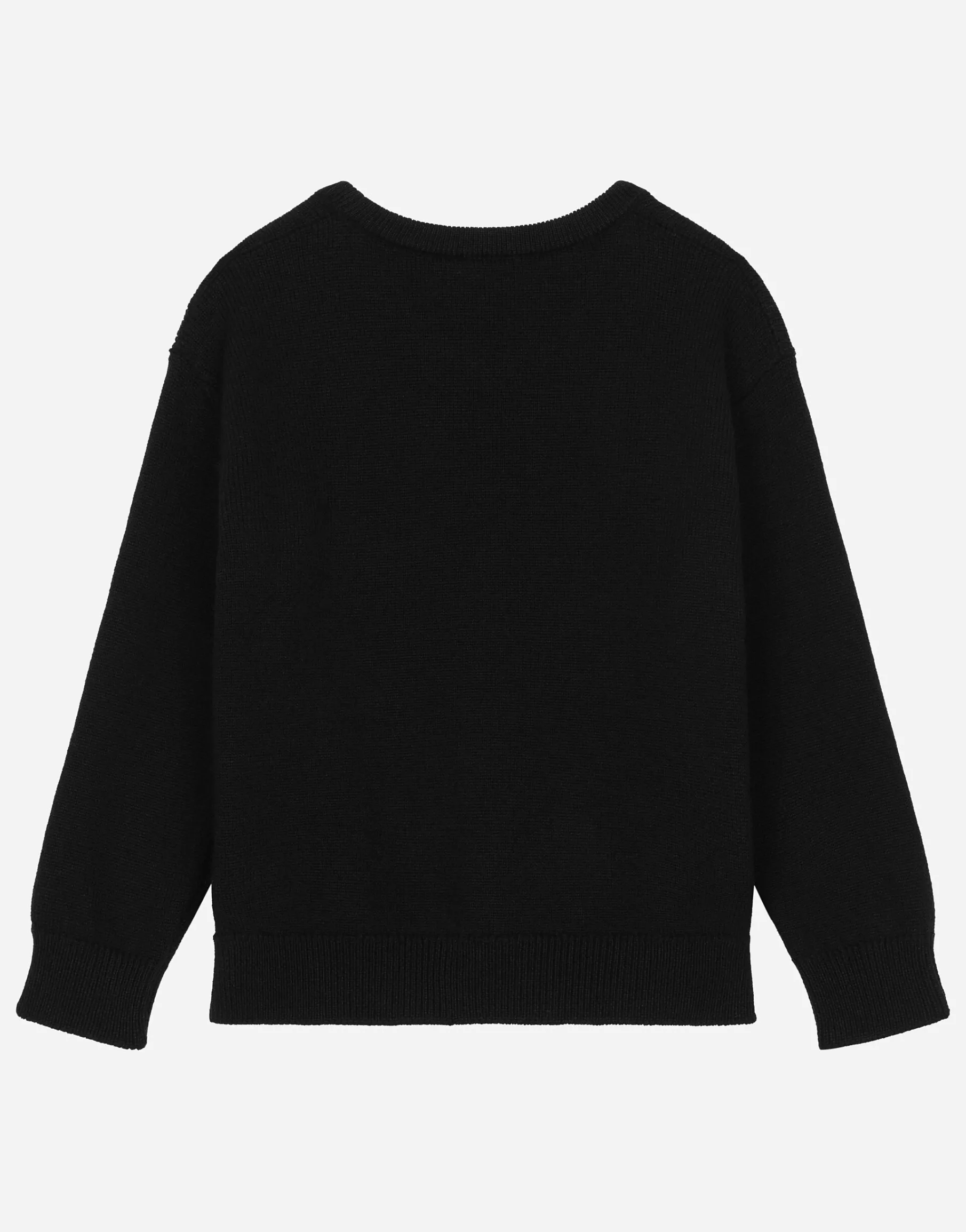 Wool pullover with branded tag