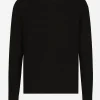 Wool round-neck sweater with raised DG logo