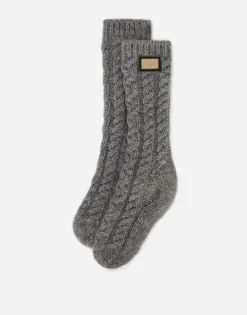Wool socks with logo tag