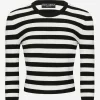 Wool sweater in inlaid stripes